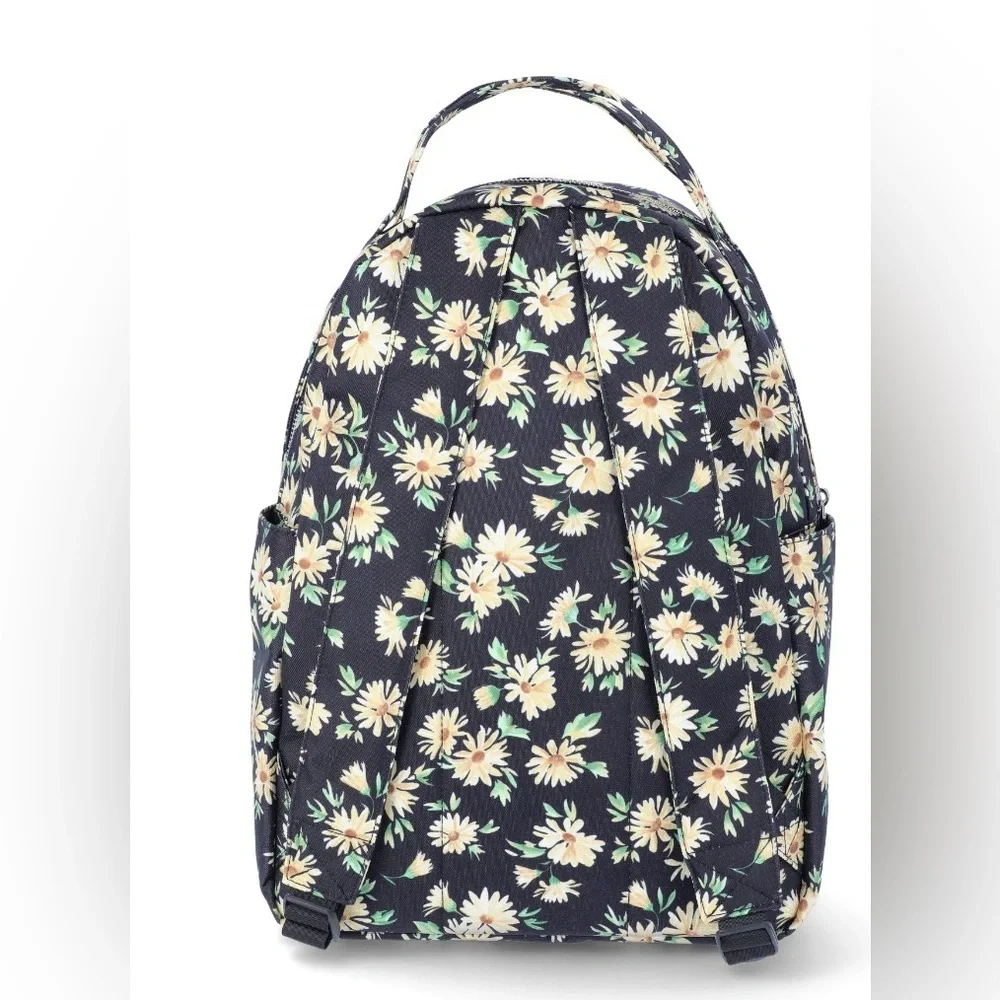 No Boundaries‎ Floral Mini Backpack Black Daisy Print Lightweight Travel Bag